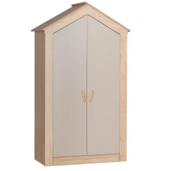 Kinderkledingkasten-Leen Bakker Cento 2-deurs kledingkast huisje kinderkamer