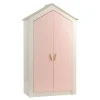 Kinderkledingkasten-Leen Bakker Cento Pink 2-deurs kledingkast huisje meisjeskamer