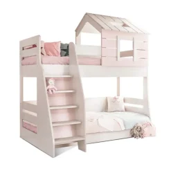 Merkloos Cento Pink stapelbed bedhuisje meisjeskamer 200x90 - 200x100 cm