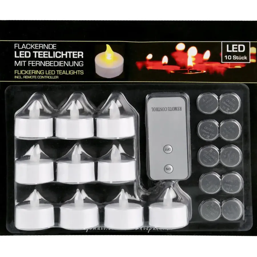 Cepewa Kaarsen - LED - 10 st - 3,5 cm - met afstandsbediening