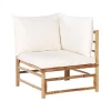 Beliani CERRETO - Hoekmodule tuin - Wit - Bamboe