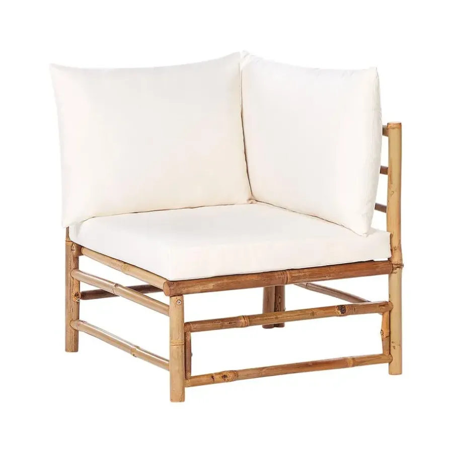 Beliani CERRETO - Hoekmodule tuin - Wit - Bamboe