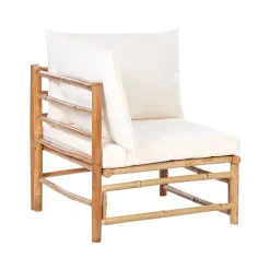 Beliani CERRETO - Hoekmodule tuin - Wit - Bamboe