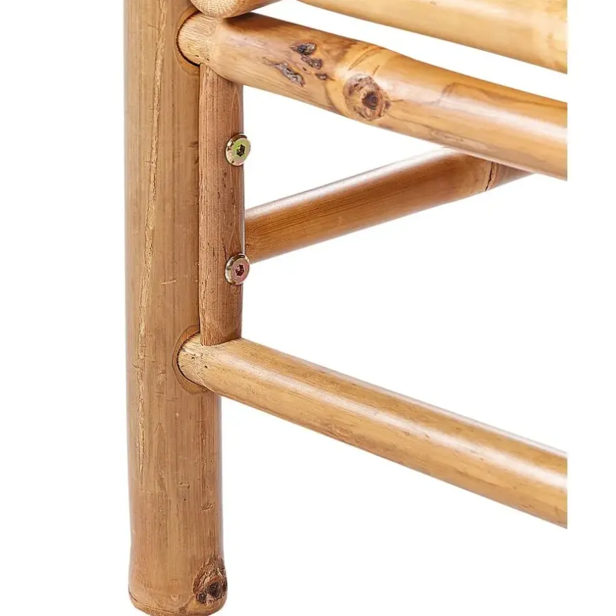Beliani CERRETO - Hoekmodule tuin - Wit - Bamboe