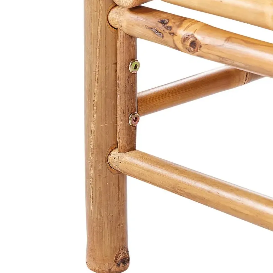 Beliani CERRETO - Hoekmodule tuin - Wit - Bamboe