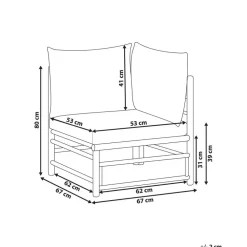 Loungeset Elementen-Beliani CERRETO - Hoekmodule tuin - Taupe - Bamboe