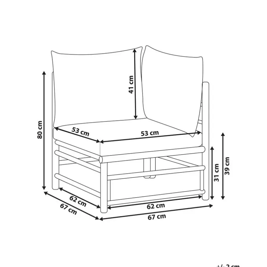 Loungeset Elementen-Beliani CERRETO - Hoekmodule tuin - Taupe - Bamboe