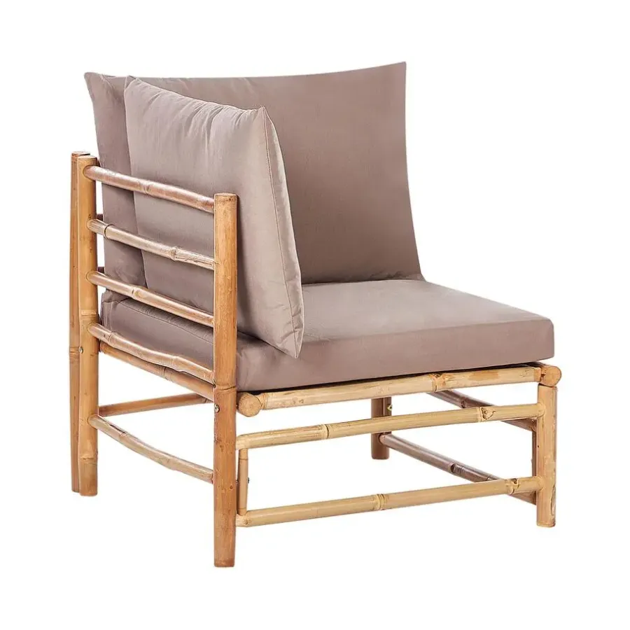 Loungeset Elementen-Beliani CERRETO - Hoekmodule tuin - Taupe - Bamboe