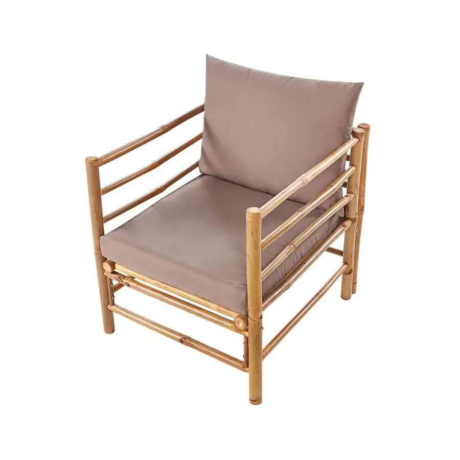 Beliani CERRETO - Loungeset 5-zits - Taupe - Bamboe