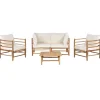 Beliani CERRETO - Loungeset 4-zits - Wit - Bamboehout