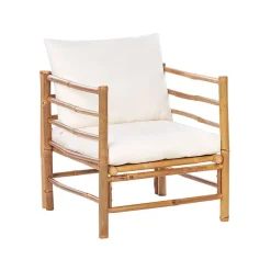 Beliani CERRETO - Loungeset 4-zits - Wit - Bamboehout
