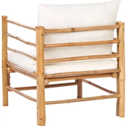 Beliani CERRETO - Loungeset 4-zits - Wit - Bamboehout