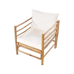 Beliani CERRETO - Loungeset 6-zits hoekbank - Wit - Bamboehout