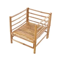 Beliani CERRETO - Loungeset 6-zits hoekbank - Wit - Bamboehout