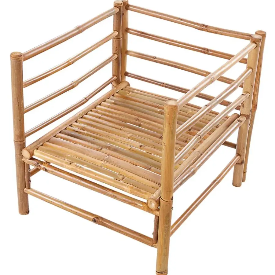 Beliani CERRETO - Loungeset 6-zits hoekbank - Wit - Bamboehout