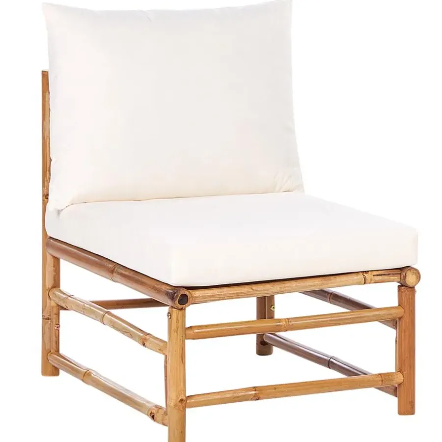 Beliani CERRETO - Loungeset 6-zits hoekbank - Wit - Bamboehout