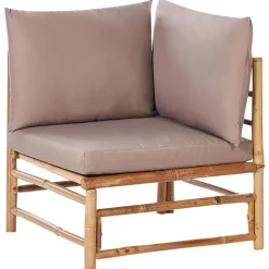 Beliani CERRETO - Loungeset 5-zits hoekbank - Taupe - Bamboehout