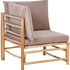 Beliani CERRETO - Loungeset 5-zits hoekbank - Taupe - Bamboehout