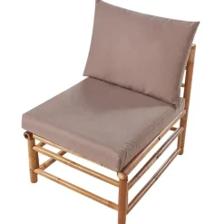 Beliani CERRETO - Loungeset 5-zits hoekbank - Taupe - Bamboehout