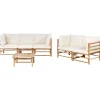 Beliani CERRETO - Loungeset 5-zits met salontafel - Wit - Bamboehout
