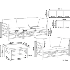 Beliani CERRETO - Loungeset 5-zits met salontafel - Wit - Bamboehout