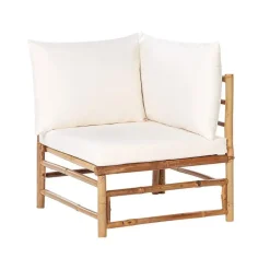 Beliani CERRETO - Loungeset 5-zits met salontafel - Wit - Bamboehout
