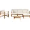 Beliani CERRETO - Loungeset 5-zits met fauteuil - Wit - Bamboehout