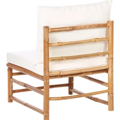 Beliani CERRETO - Loungeset 5-zits met fauteuil - Wit - Bamboehout