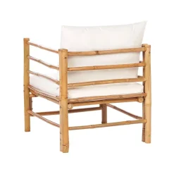 Beliani CERRETO - Loungeset 5-zits met fauteuil - Wit - Bamboehout