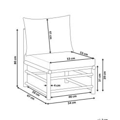 Beliani CERRETO - 1-zits module - Taupe - Bamboe