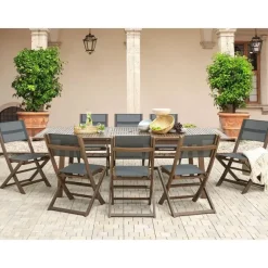 Tuintafels-Beliani CESANA - Tuintafel - Donkerhout - 100 x 180/240 cm - Acaciahout