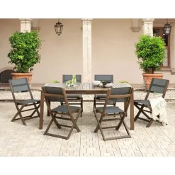 Tuintafels-Beliani CESANA - Tuintafel - Donkerhout - 100 x 180/240 cm - Acaciahout