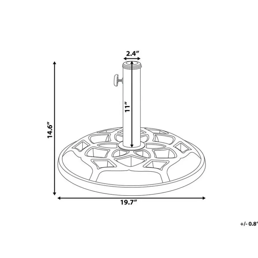Parasolvoeten-Beliani CETO - Parasolvoet - Zwart - Beton