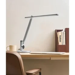 Leen Bakker CETUS - Bureaulamp LED - Zilver - Synthetisch materiaal