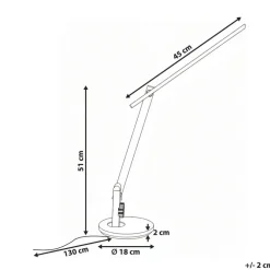 Leen Bakker CETUS - Bureaulamp LED - Zilver - Synthetisch materiaal