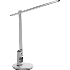 Leen Bakker CETUS - Bureaulamp LED - Zilver - Synthetisch materiaal