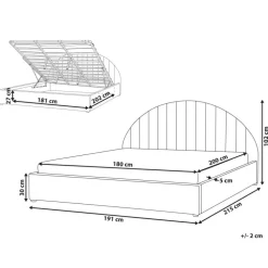 2-Persoons Bedden-Beliani CHADENET - Tweepersoonsbed - Gebroken wit - 180 x 200 cm - Bouclé