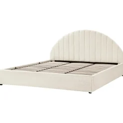 2-Persoons Bedden-Beliani CHADENET - Tweepersoonsbed - Gebroken wit - 180 x 200 cm - Bouclé
