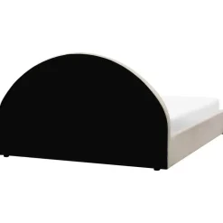 2-Persoons Bedden-Beliani CHADENET - Tweepersoonsbed - Gebroken wit - 180 x 200 cm - Bouclé