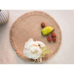 Placemats-Chaks Placemat - D38 cm - gevlochten - beige - bohemian