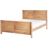 Beliani CHAMPAGNAT - Tweepersoonsbed - Lichtbruin - 140 x 200 cm - Rubberhout