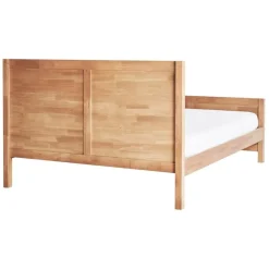 Beliani CHAMPAGNAT - Tweepersoonsbed - Lichtbruin - 140 x 200 cm - Rubberhout