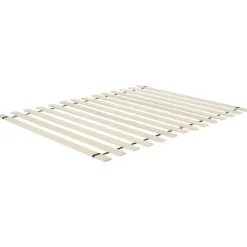 Beliani CHAMPAGNAT - Tweepersoonsbed - Lichtbruin - 140 x 200 cm - Rubberhout