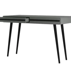 Loft24 Chantal - Bureau met 2 laden grijs en zwart spaanplaat
