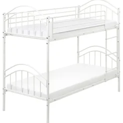 Beliani CHARTRES - Stapelbed - Wit - 90 x 200 cm - Metaal