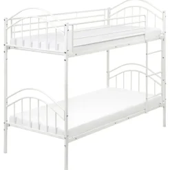 Beliani CHARTRES - Stapelbed - Wit - 90 x 200 cm - Metaal