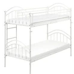 Beliani CHARTRES - Stapelbed - Wit - 90 x 200 cm - Metaal
