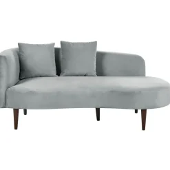 Beliani CHAUMONT - Chaise longue - Lichtgrijs - Linkerzijde - Fluweel