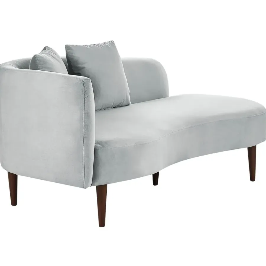 Beliani CHAUMONT - Chaise longue - Lichtgrijs - Linkerzijde - Fluweel