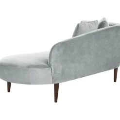 Beliani CHAUMONT - Chaise longue - Lichtgrijs - Linkerzijde - Fluweel